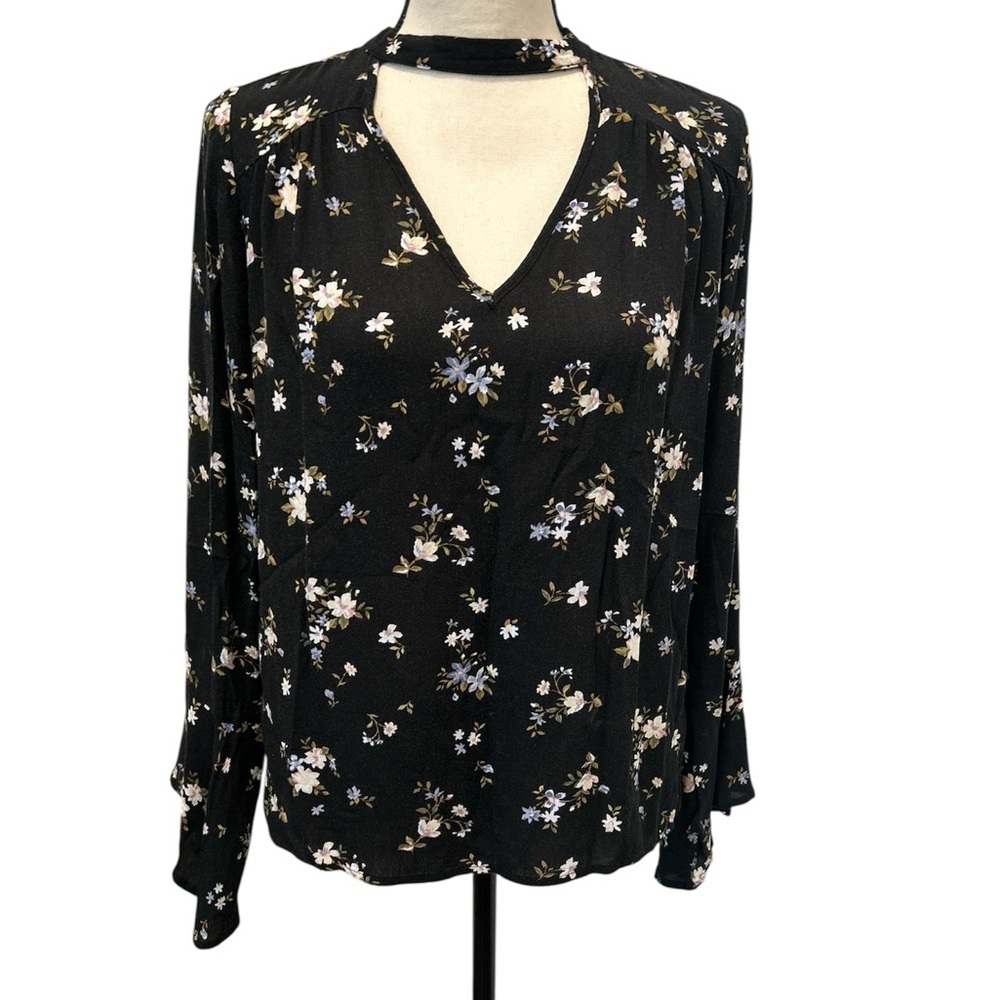 American Eagle Outfitters Floral Black Blouse